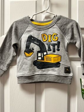 John Deere Gray & Yellow Toddler Crewneck with Logo
